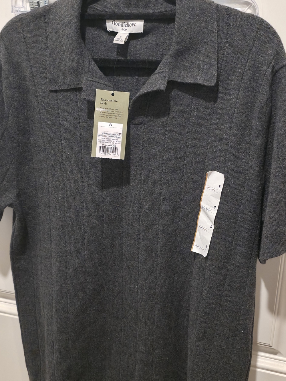 Goodfellow & Co Men's Charcoal Gray Short-Sleeve Polo